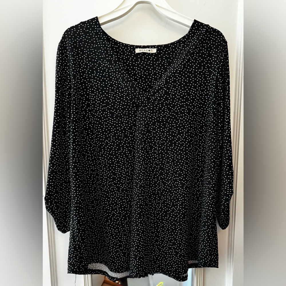 Beacon Black and White Polka Dot Blouse